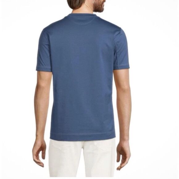 Brunello Cucinelli Men Simplicity In Elegance Logo Blue Tshirt Size M $590 - Picture 2 of 8